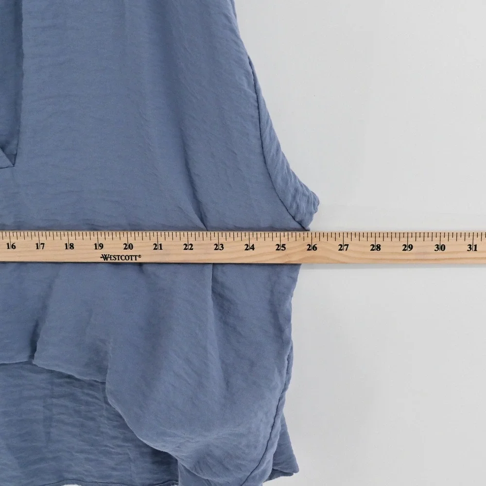 Anthropologie Dylon Long-Sleeve Wide-Placket Top Womens Size XS Blue Boho Drapey